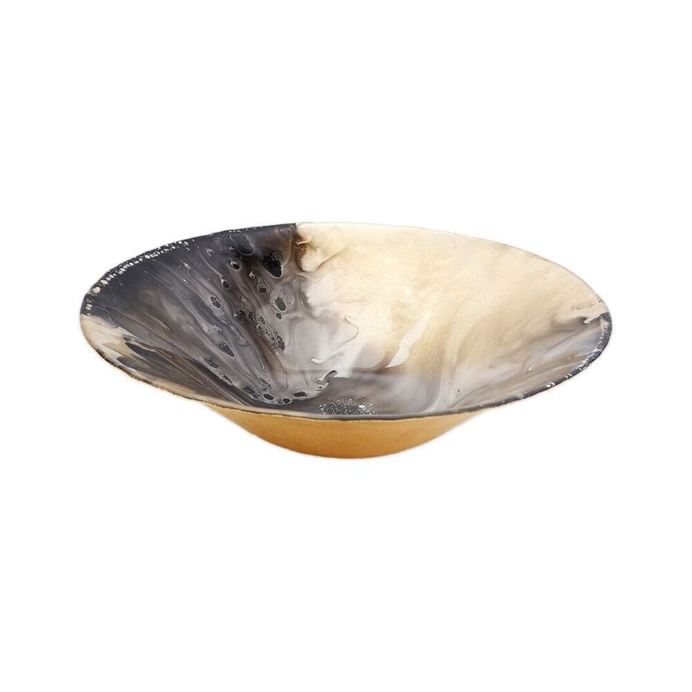 Alice Pazkus 11.75In Marbleized Salad Bowl, Yellow